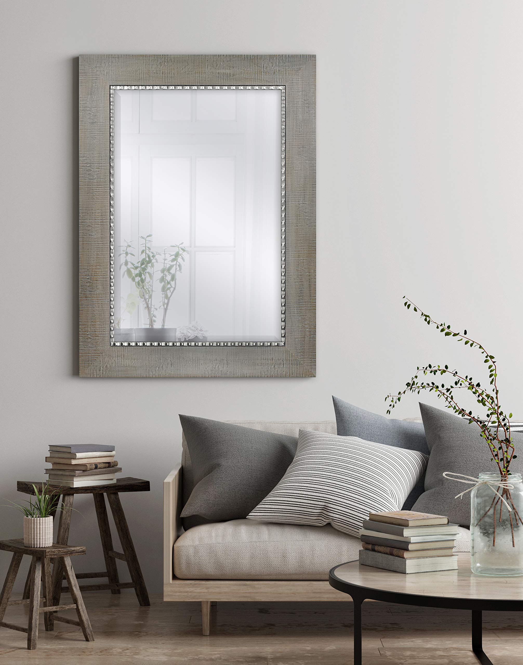 Amazon.com: MCS Artisan Wood Wall Mirror, 33x45 Inch Overall Size